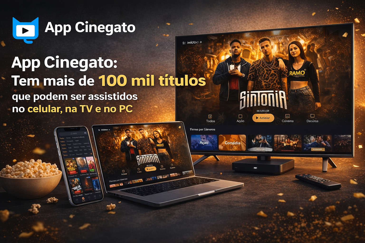 A instalação do app Cinegato pode ser feita com segurança a partir do site oficial